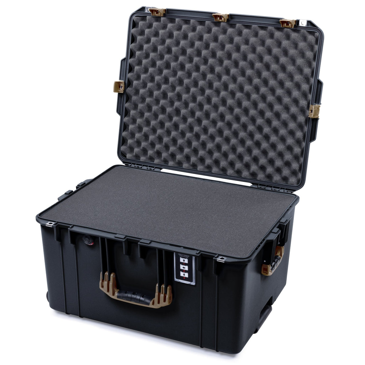 Pelican 1637 Air Case - Black &amp; Dark Desert Dirt - Pick &amp; Pluck Foam / Convolute Lid Foam