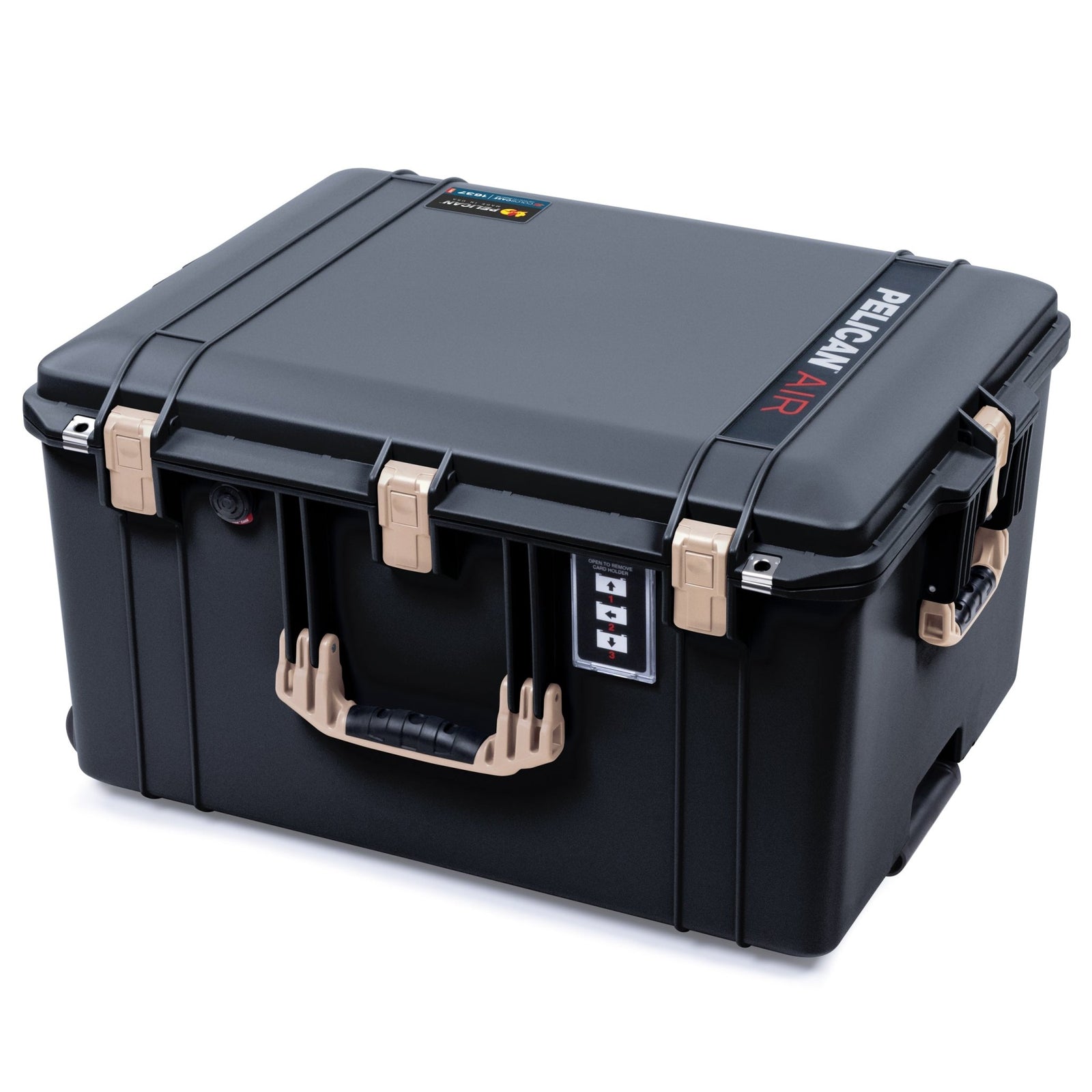 Pelican 1637 Air Case - Black & Desert Tan - Yellow Padded Microfiber Dividers / Mesh Lid Organizer