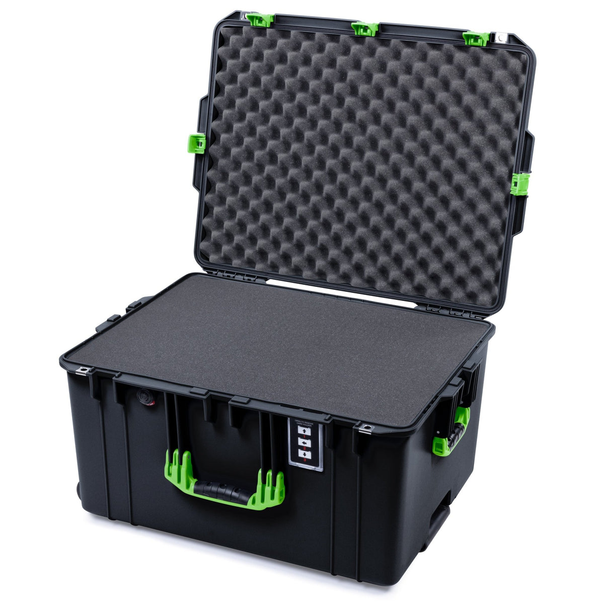 Pelican 1637 Air Case - Black &amp; Lime Green - Pick &amp; Pluck Foam / Convolute Lid Foam