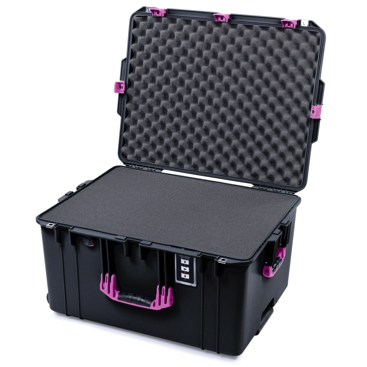 Pelican 1637 Air Case - Black &amp; Magenta Trolley - Pick &amp; Pluck Foam / Convolute Lid Foam