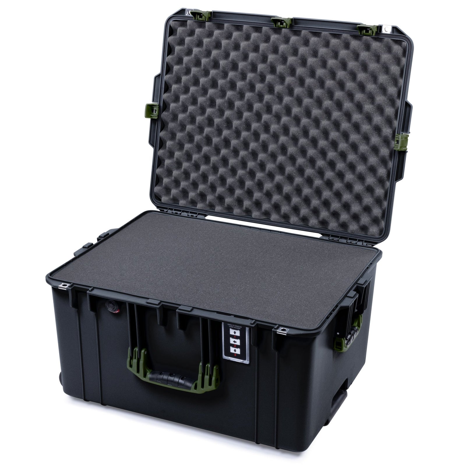 Pelican 1637 Air Case - Black & OD Green - Pick & Pluck Foam / Convolute Lid Foam