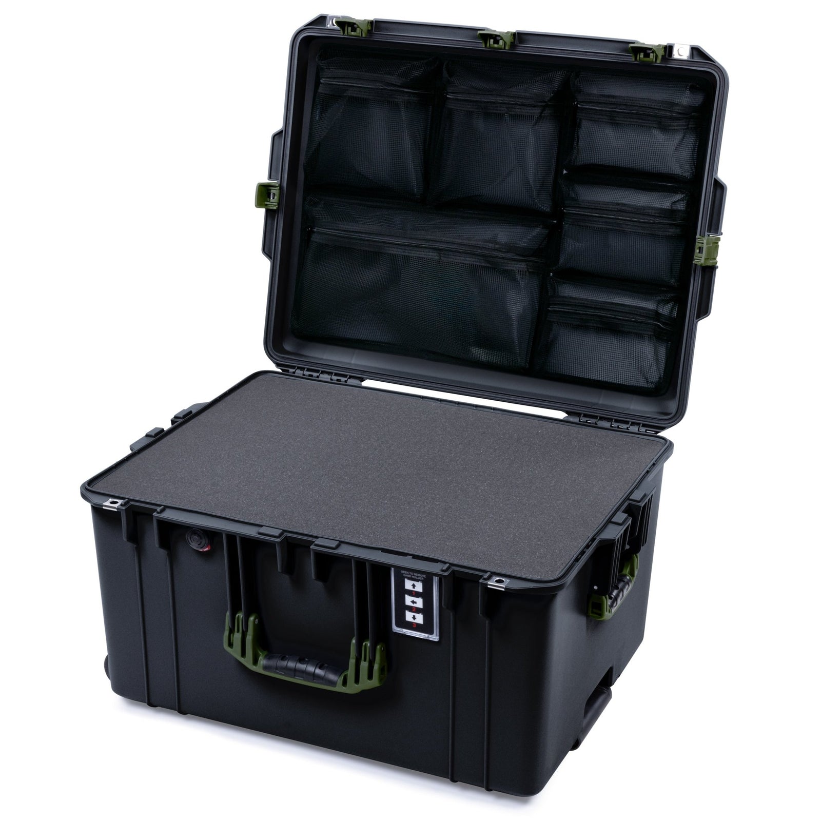 Pelican 1637 Air Case - Black & OD Green - Pick & Pluck Foam / Mesh Lid Organizer