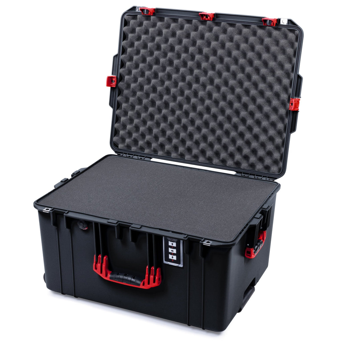 Pelican 1637 Air Case - Black &amp; Red TSA Latches - Pick &amp; Pluck Foam / Convolute Lid Foam