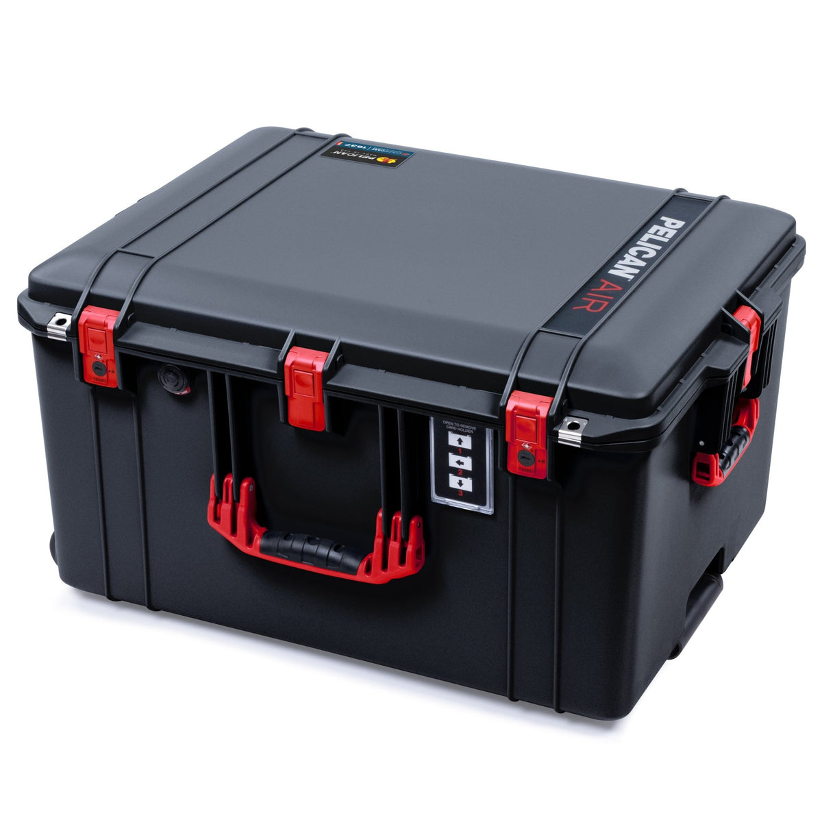 Pelican 1637 Air Case - Black &amp; Red TSA Latches + Trolley - Empty (Case Only)