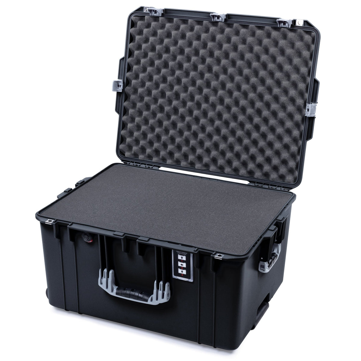 Pelican 1637 Air Case - Black &amp; Silver - Pick &amp; Pluck Foam / Convolute Lid Foam