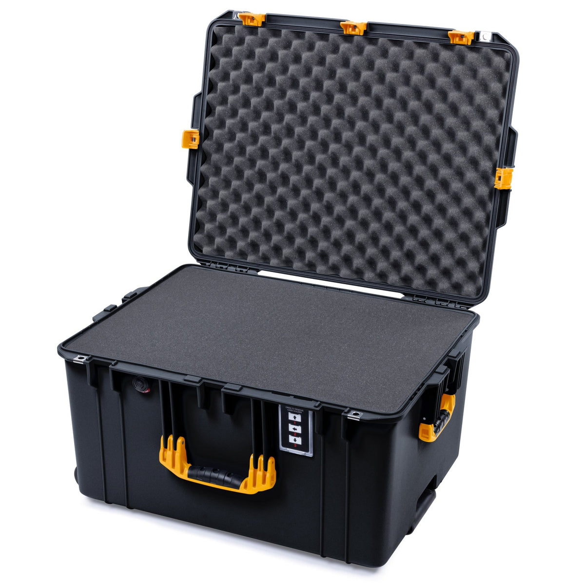Pelican 1637 Air Case - Black &amp; Yellow - Pick &amp; Pluck Foam / Convolute Lid Foam