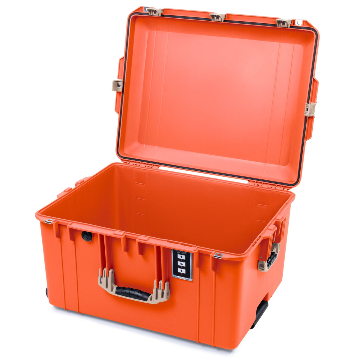 Pelican 1637 Air Case - Orange &amp; Desert Tan Trolley - Empty (Case Only)