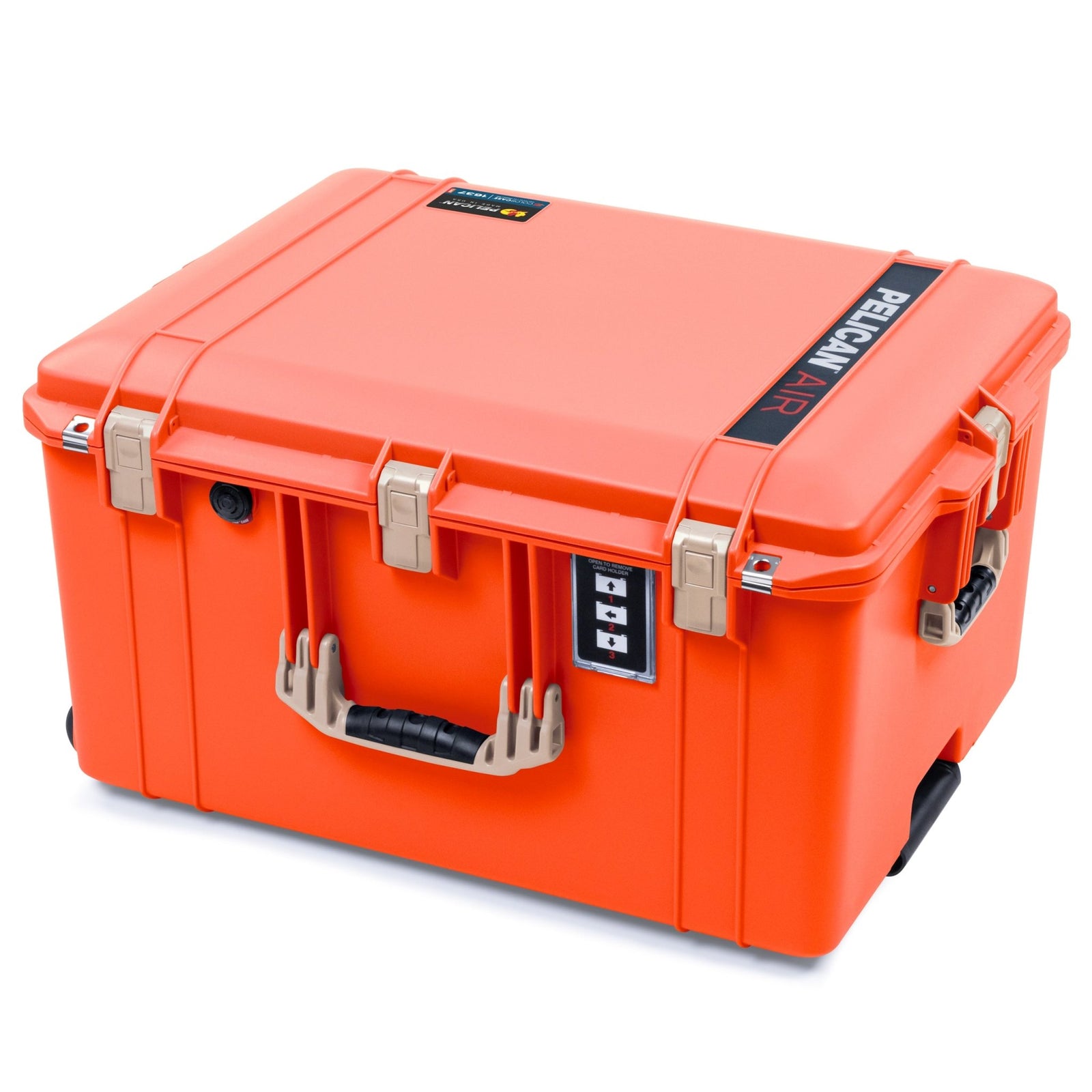 Pelican 1637 Air Case - Orange & Desert Tan Trolley - Empty (Case Only)