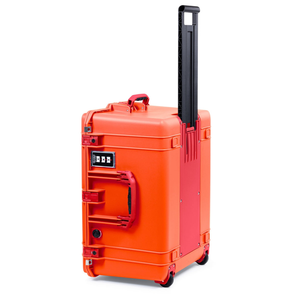 Pelican 1637 Air Case - Orange &amp; Red TSA Latches + Trolley - Empty (Case Only)