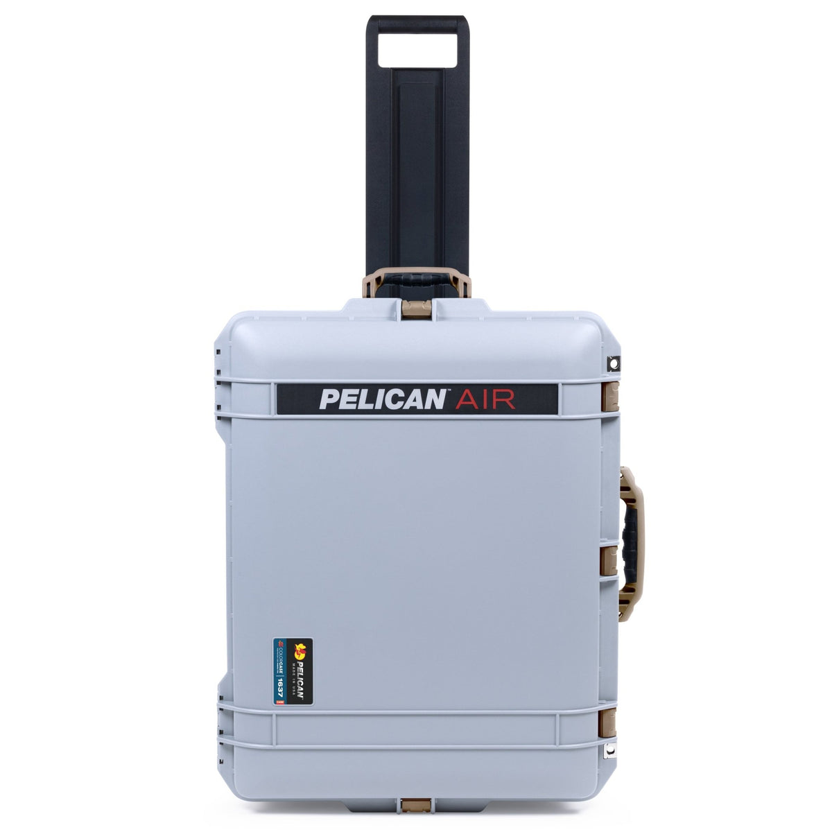 Pelican 1637 Air Case - Silver & Dark Desert Dirt Trolley - Empty (Case Only)