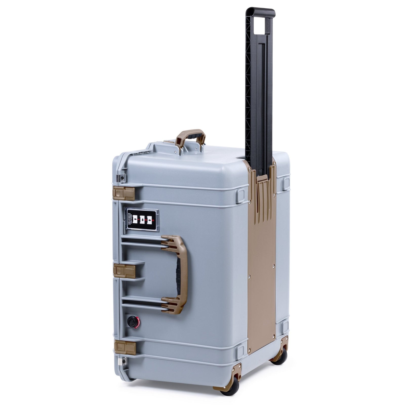 Pelican 1637 Air Case - Silver & Dark Desert Dirt Trolley - Empty (Case Only)