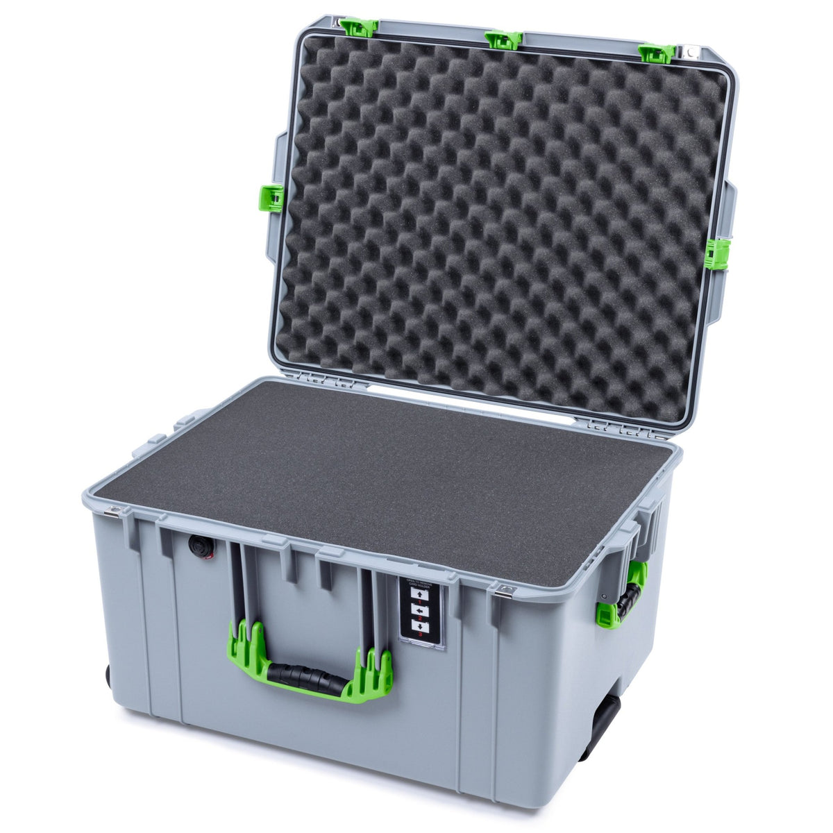 Pelican 1637 Air Case - Silver &amp; Lime Green - Pick &amp; Pluck Foam / Convolute Lid Foam