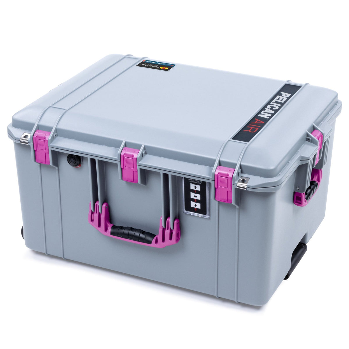 Pelican 1637 Air Case - Silver &amp; Magenta Trolley - Empty (Case Only)