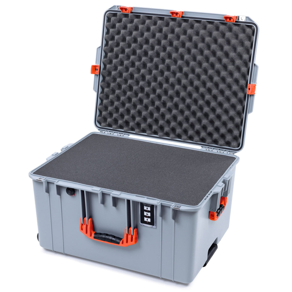 Pelican 1637 Air Case - Silver &amp; Orange - Pick &amp; Pluck Foam / Convolute Lid Foam