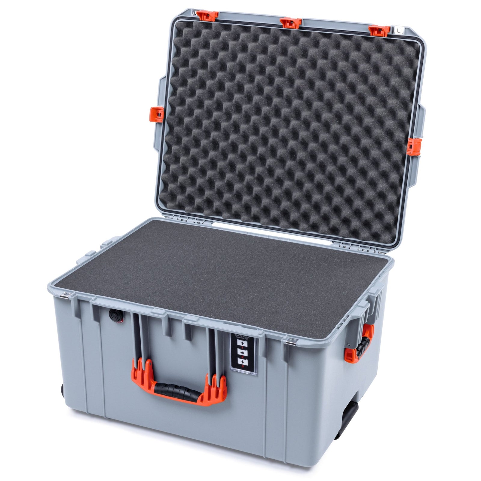 Pelican 1637 Air Case - Silver & Orange - Pick & Pluck Foam / Convolute Lid Foam