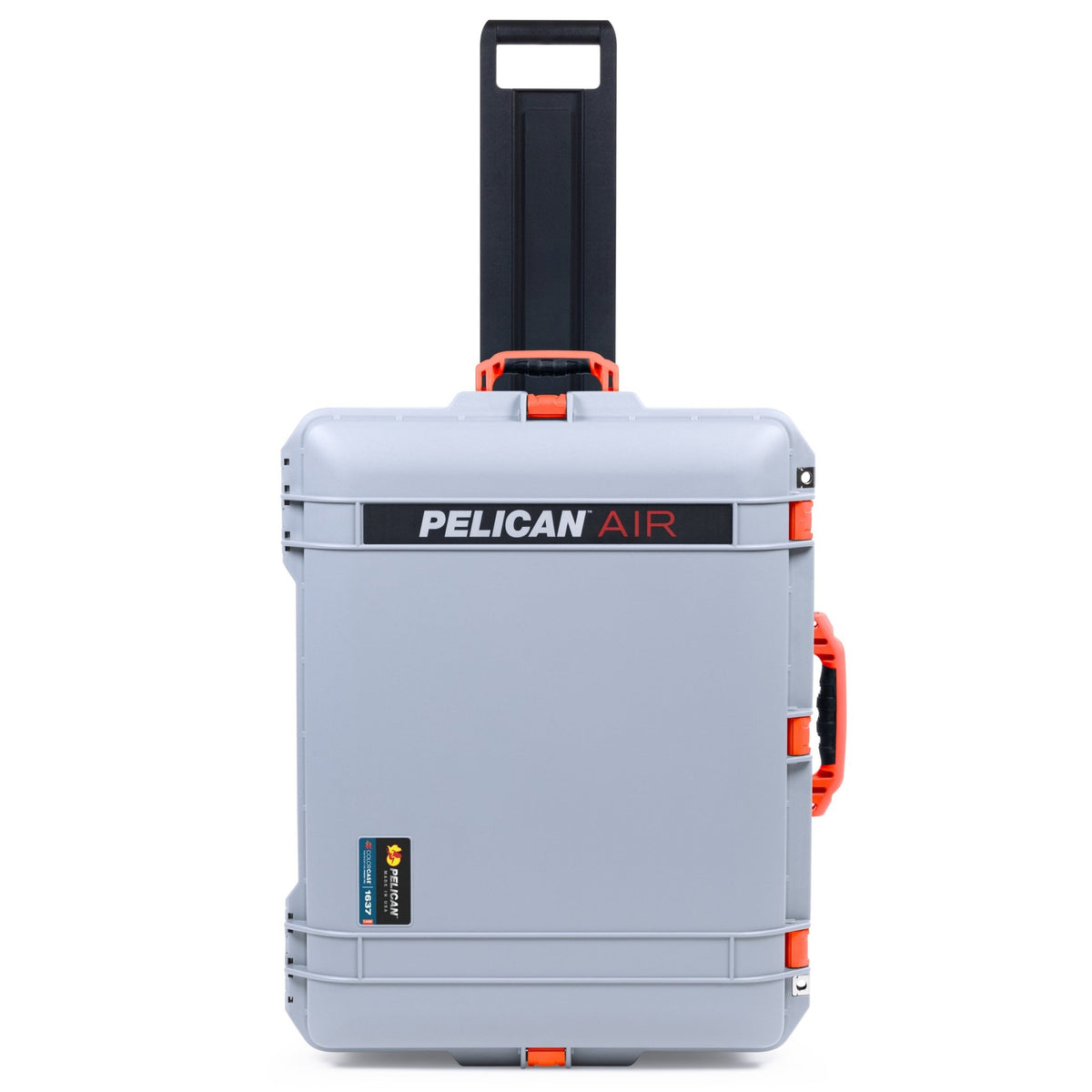 Pelican 1637 Air Case - Silver &amp; Orange Trolley - Empty (Case Only)