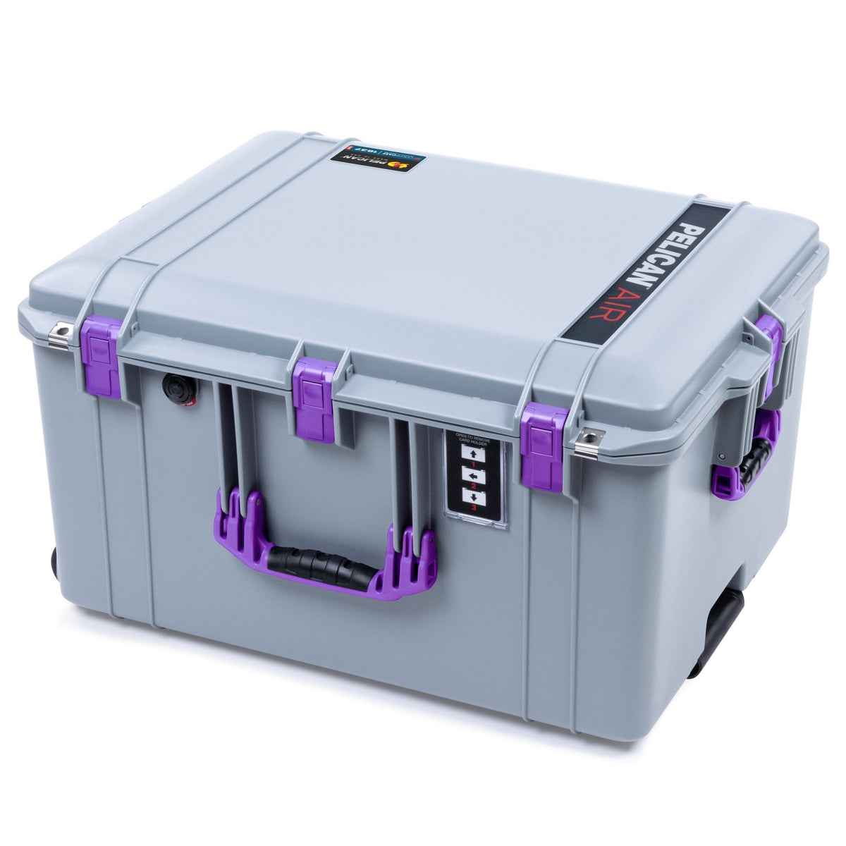 Pelican 1637 Air Case - Silver &amp; Purple Trolley - Empty (Case Only)