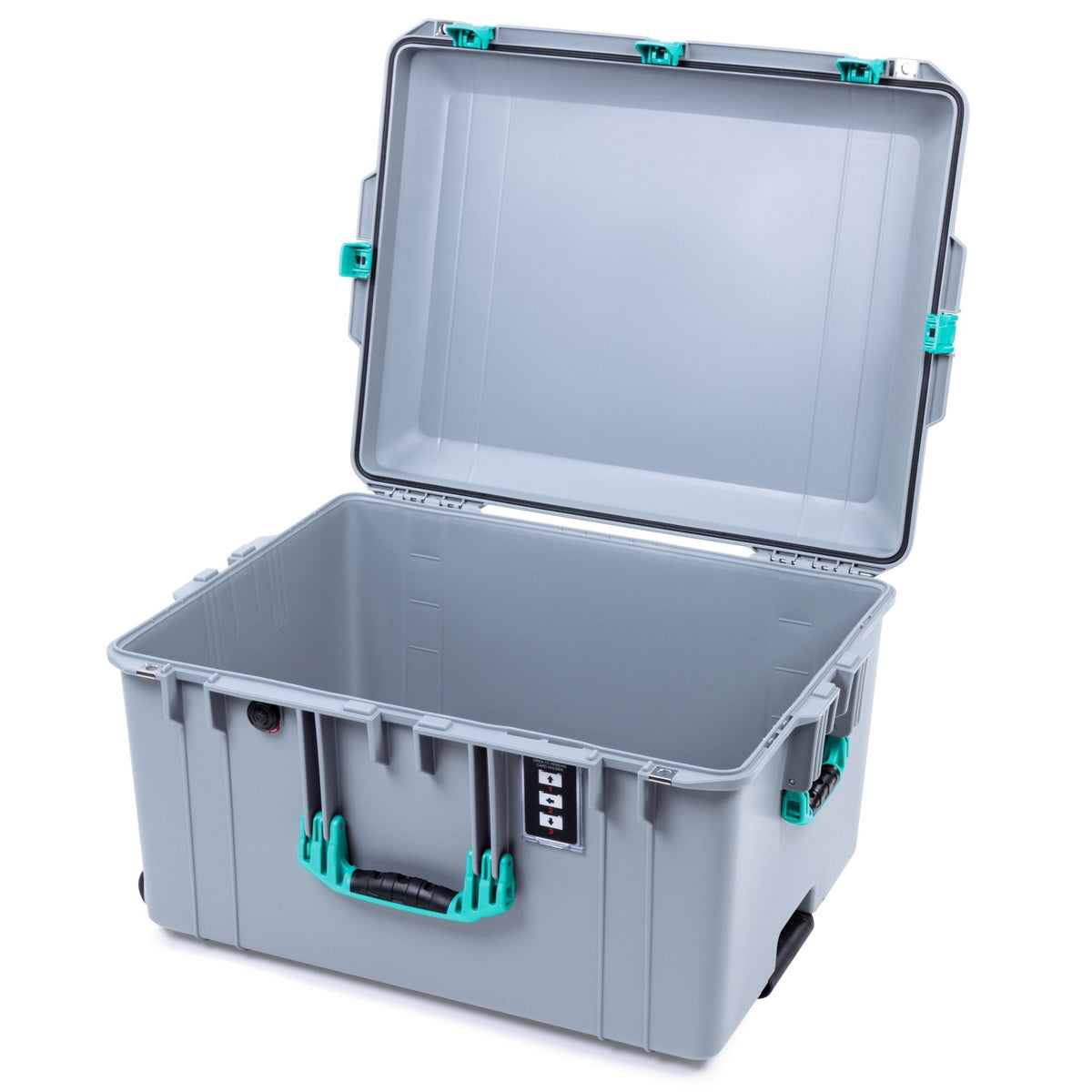 Pelican 1637 Air Case - Silver &amp; Teal Trolley - Empty (Case Only)