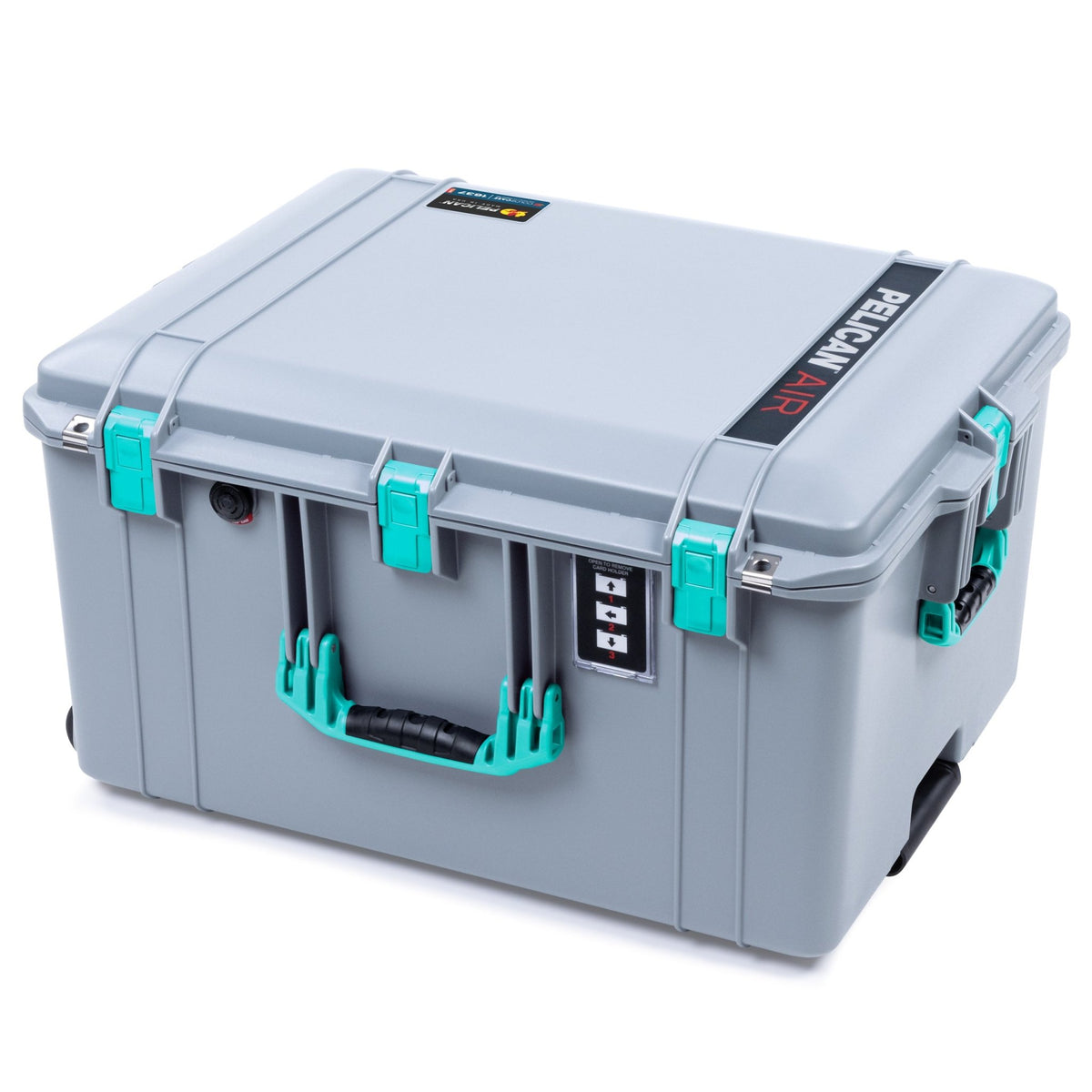 Pelican 1637 Air Case - Silver &amp; Teal Trolley - Empty (Case Only)