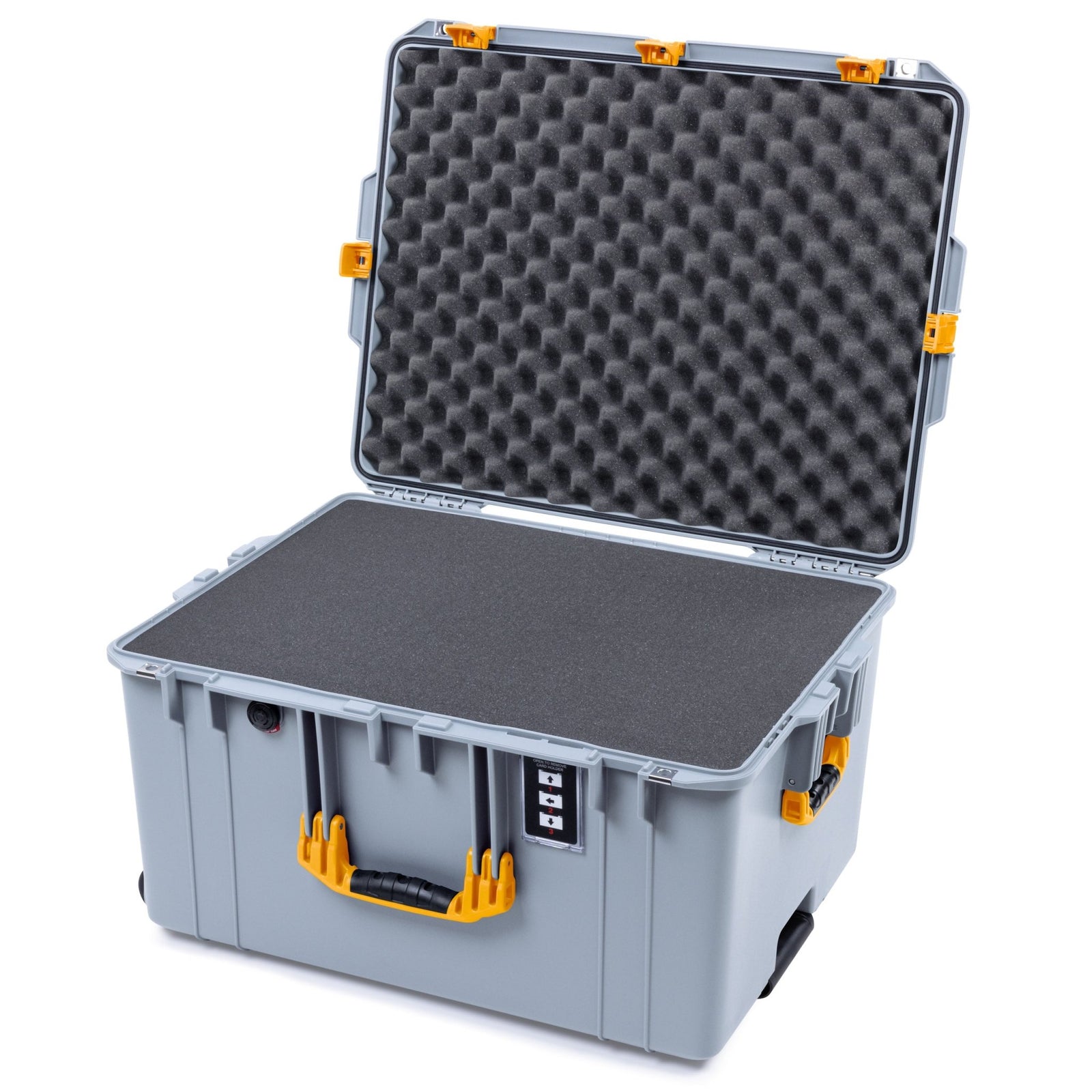 Pelican 1637 Air Case - Silver & Yellow - Pick & Pluck Foam / Convolute Lid Foam