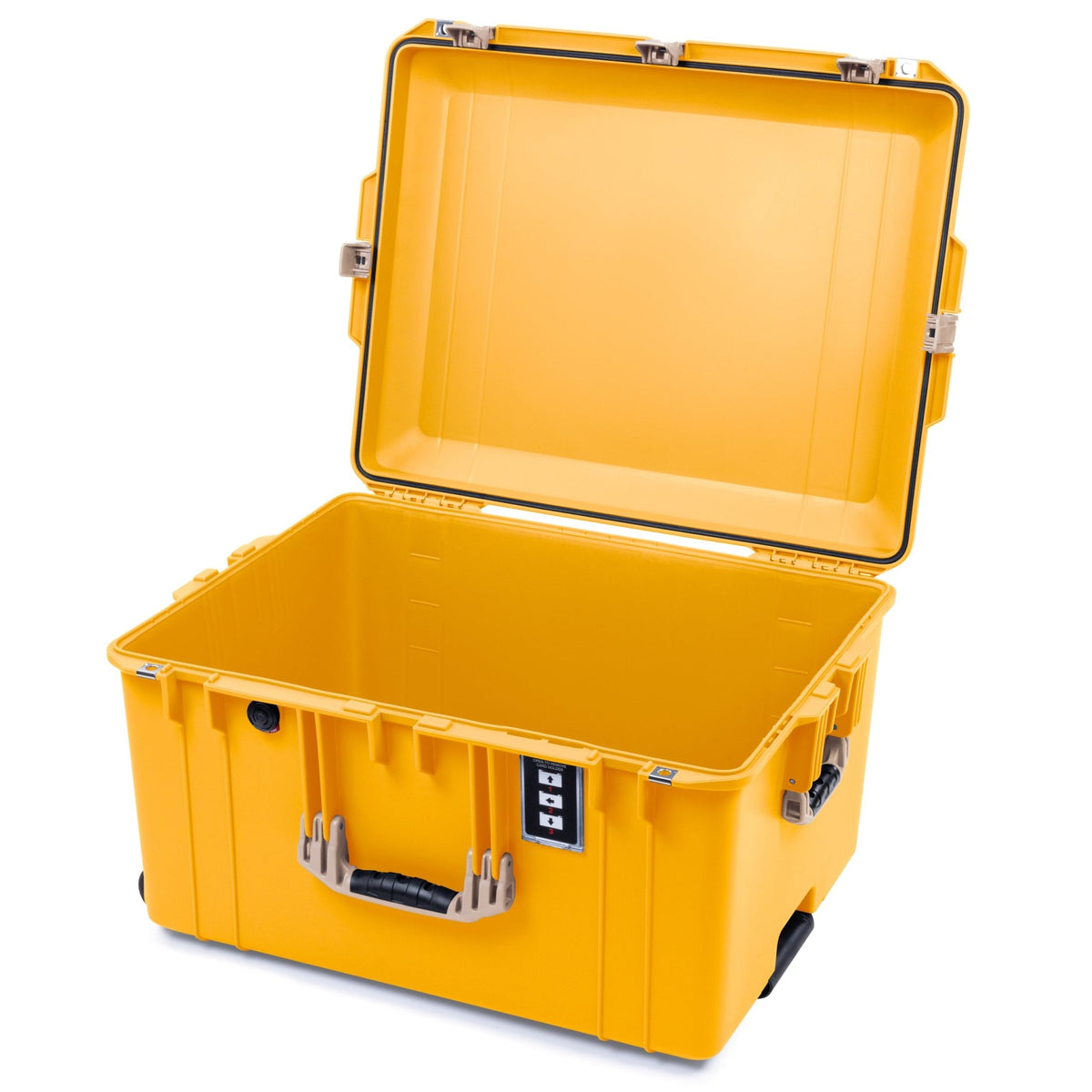 Pelican 1637 Air Case - Yellow &amp; Desert Tan Trolley - Empty (Case Only)