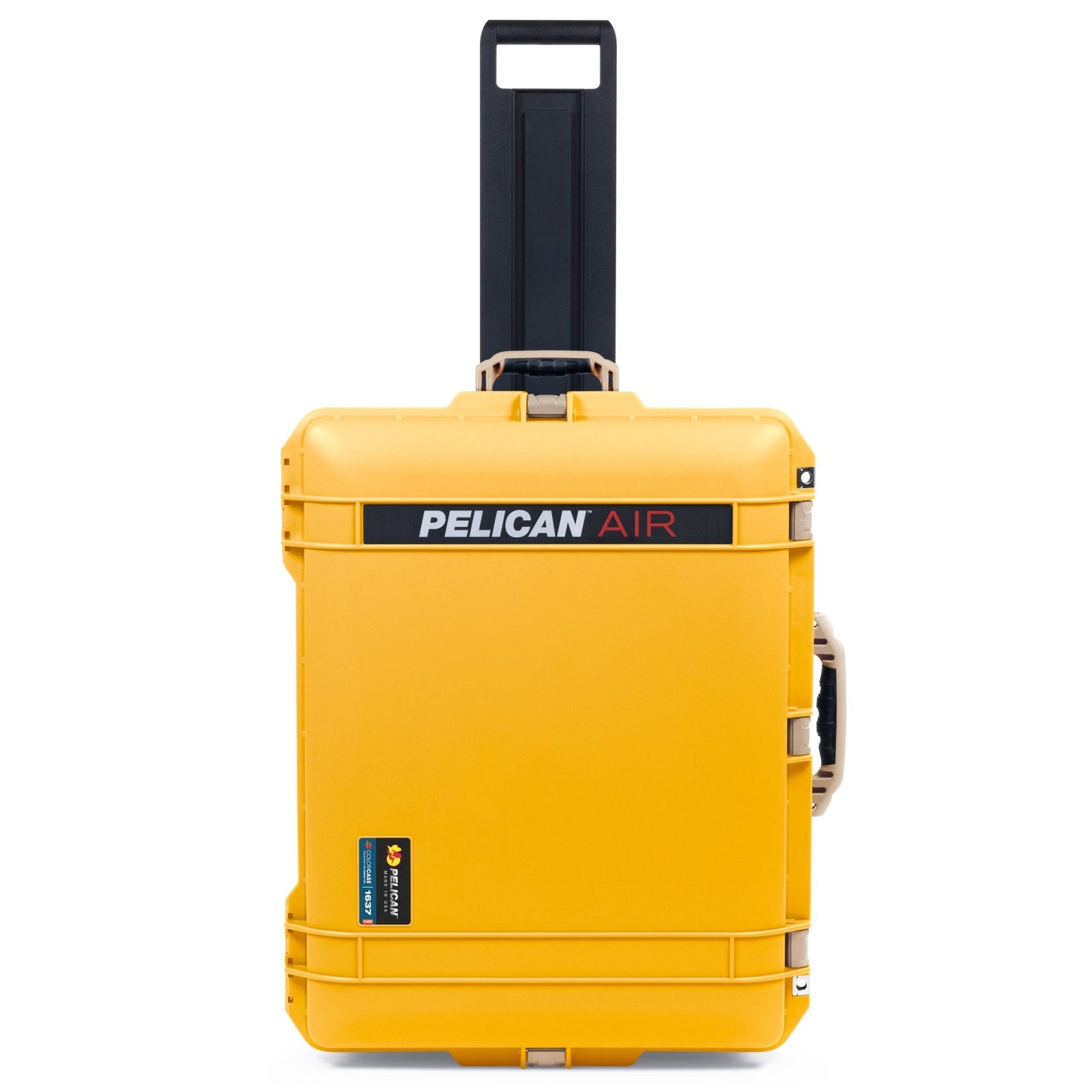 Pelican 1637 Air Case - Yellow & Desert Tan Trolley - Empty (Case Only)