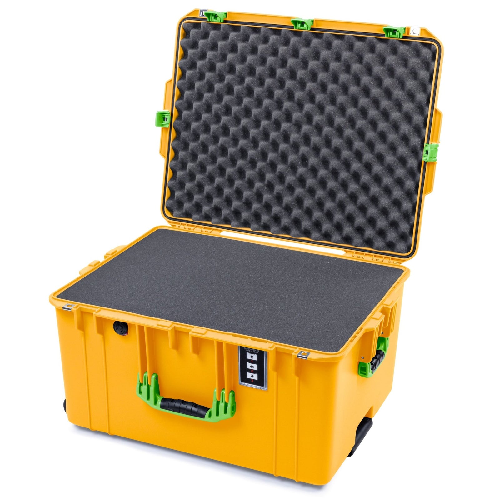 Pelican 1637 Air Case - Yellow & Lime Green - Pick & Pluck Foam / Convolute Lid Foam
