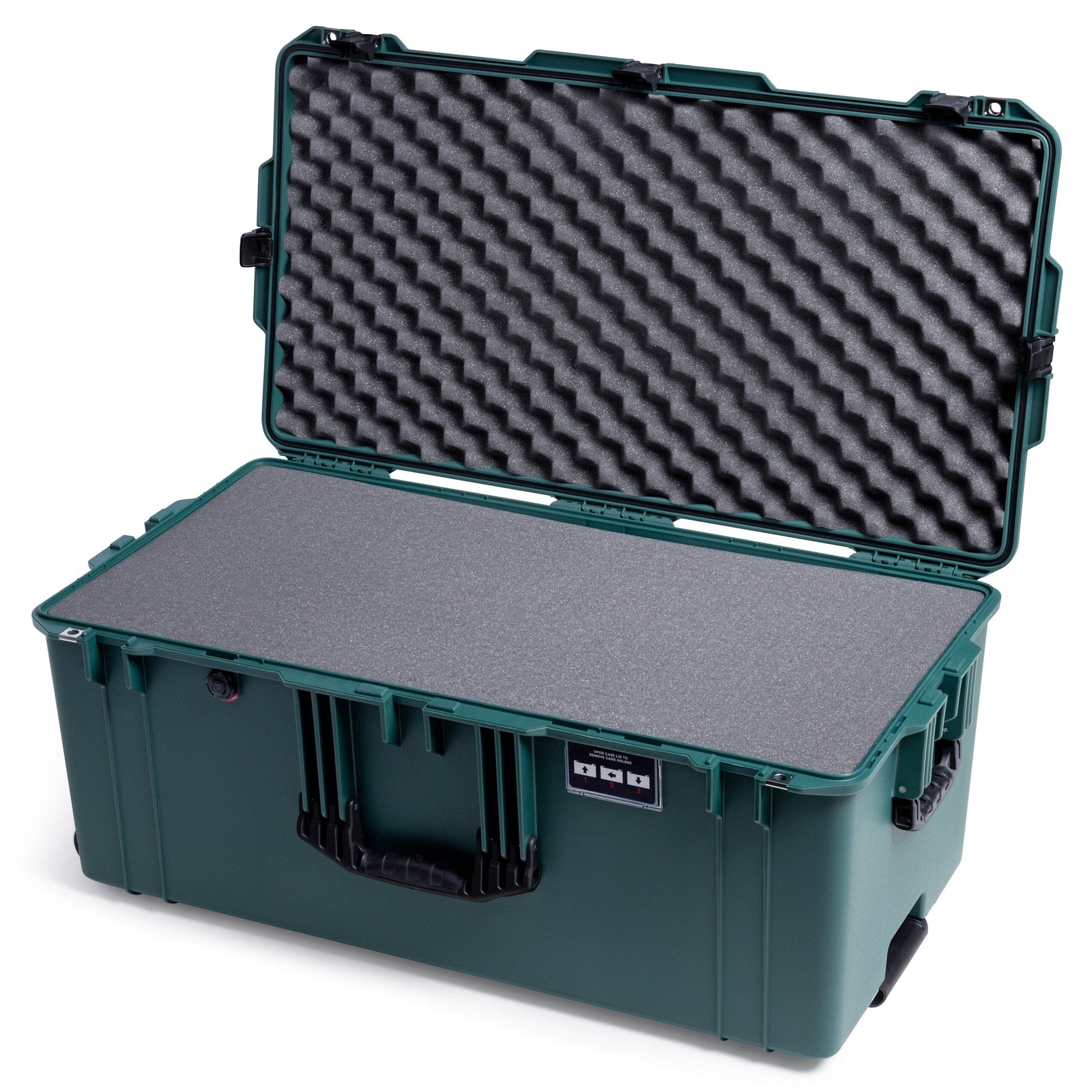 Pelican 1646 Air Case, Trekking Green with Black Handles, Latches & Trolley Pick & Pluck Foam with Convoluted Lid Foam ColorCase 016460-0001-560-111-110