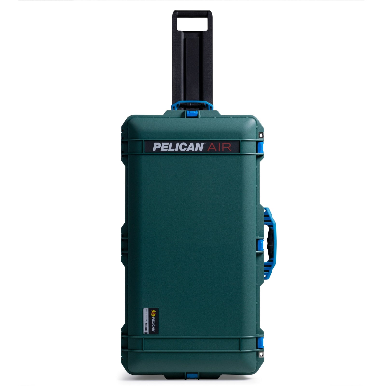 Pelican 1646 Air Case, Trekking Green with Blue Handles, Latches & Trolley ColorCase 
