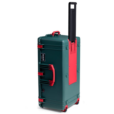 Pelican 1646 Air Case, Trekking Green with Red Handles, Latches & Trolley ColorCase