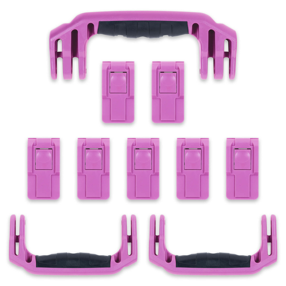 Pelican 1650 Replacement Handles &amp; Push-Button Latches Set - Magenta -
