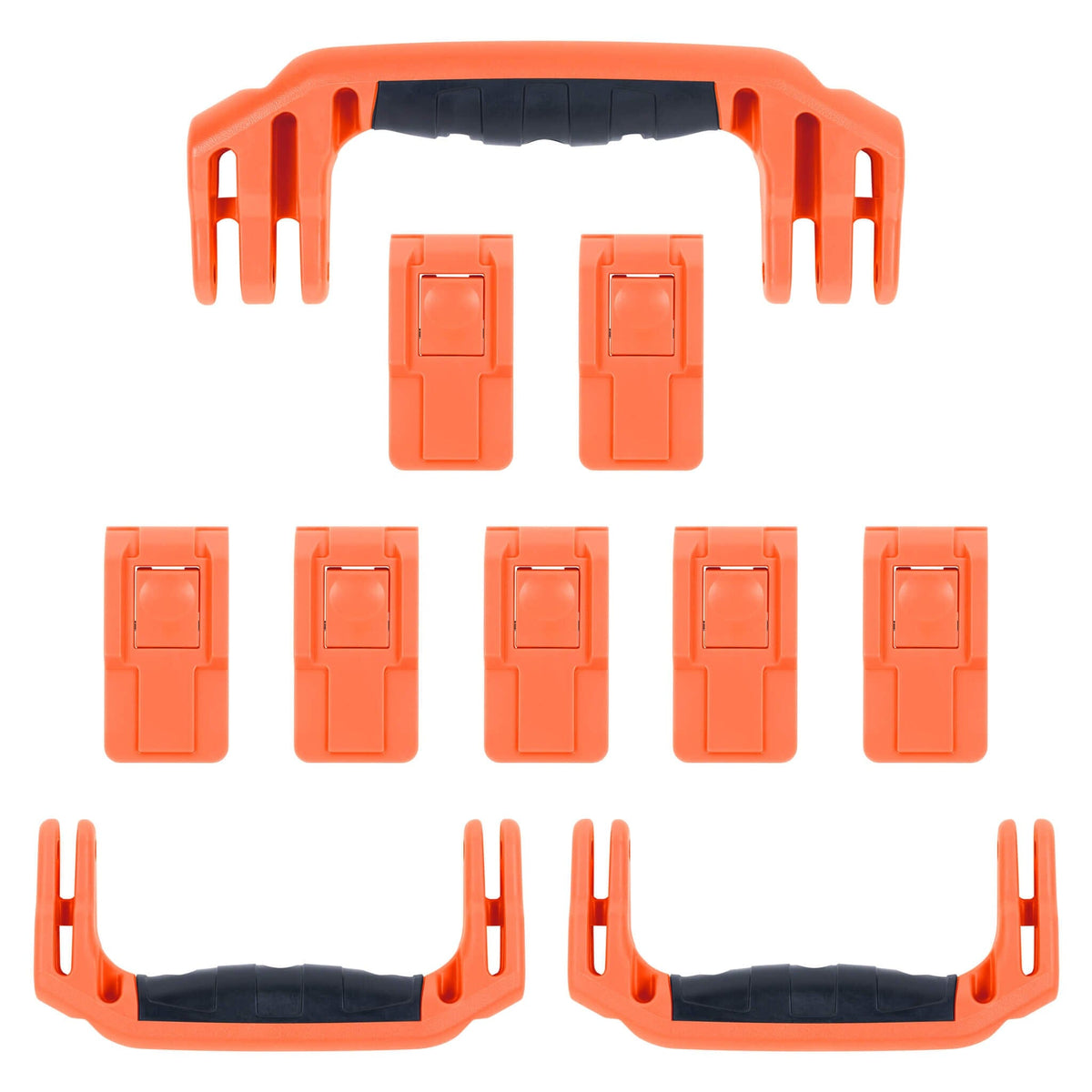 Pelican 1650 Replacement Handles &amp; Push-Button Latches Set - Orange -