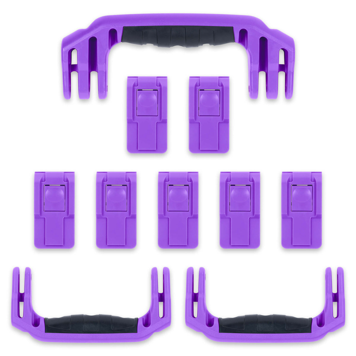 Pelican 1650 Replacement Handles &amp; Push-Button Latches Set - Purple - ColorCase