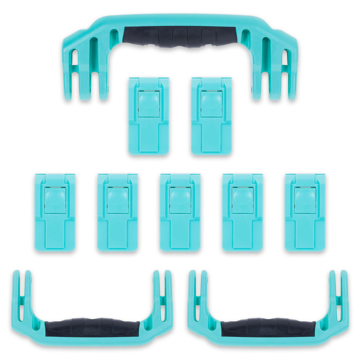 Pelican 1650 Replacement Handles &amp; Push-Button Latches Set - Teal -