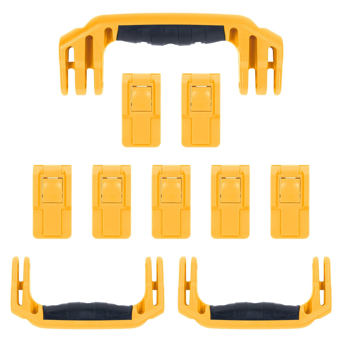 Pelican 1650 Replacement Handles &amp; Push-Button Latches Set - Yellow -