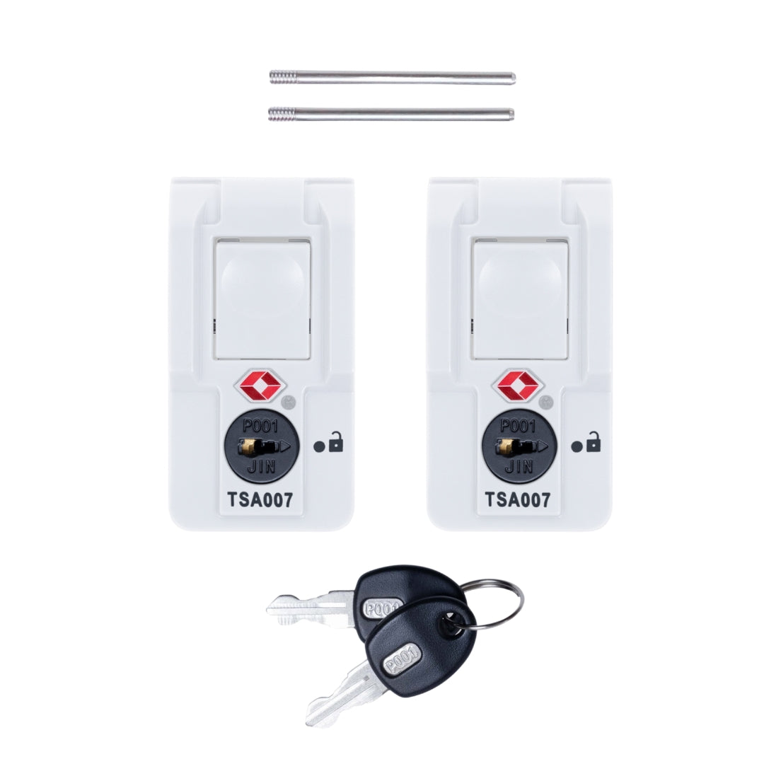 Pelican Air TSA Locking Latches, White, Push-Button (Set of 2 with Keys)