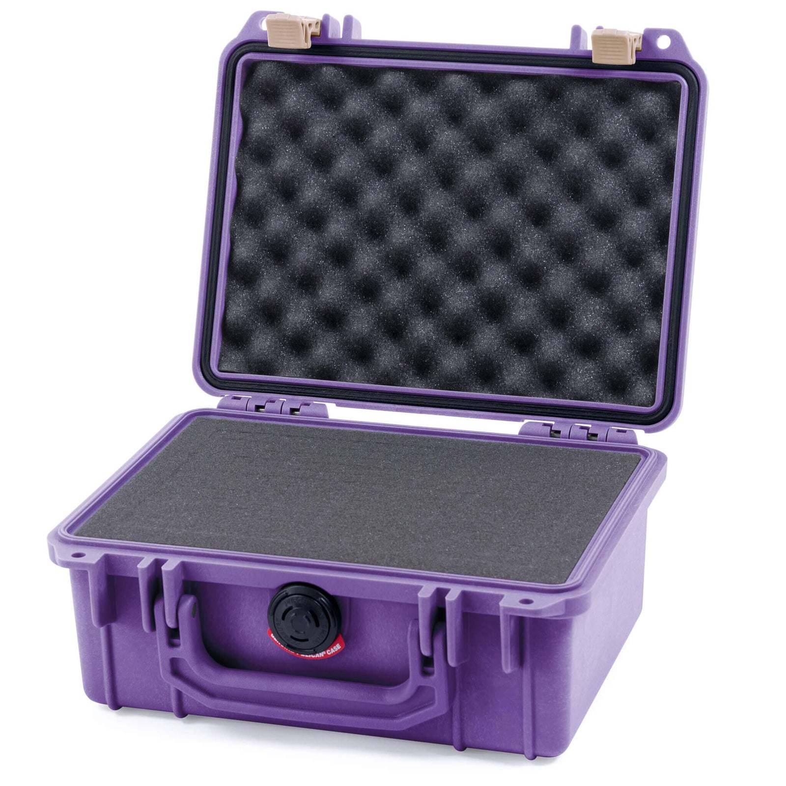 Pelican 1150 Case, Amethyst with Desert Tan Latches Pick & Pluck Foam with Convolute Lid Foam ColorCase 011500-0001-450-310