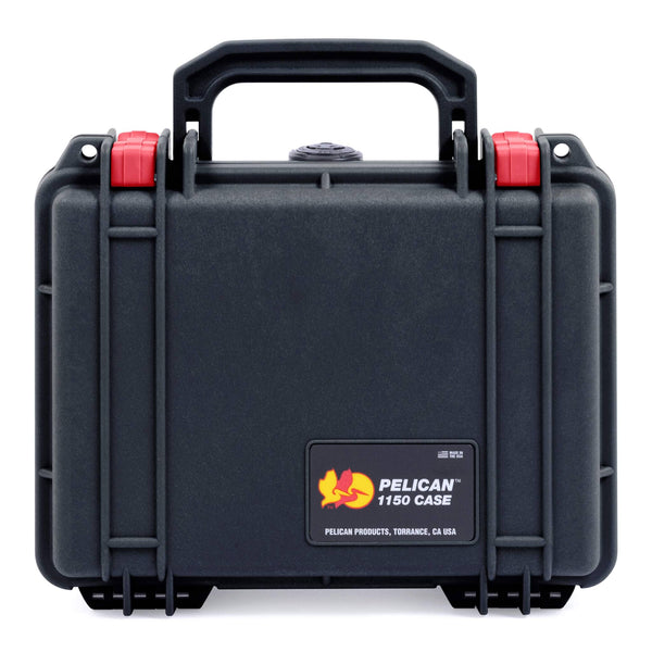 Pelican 1150 Case: Black with Vibrant Red Latches - ColorCase