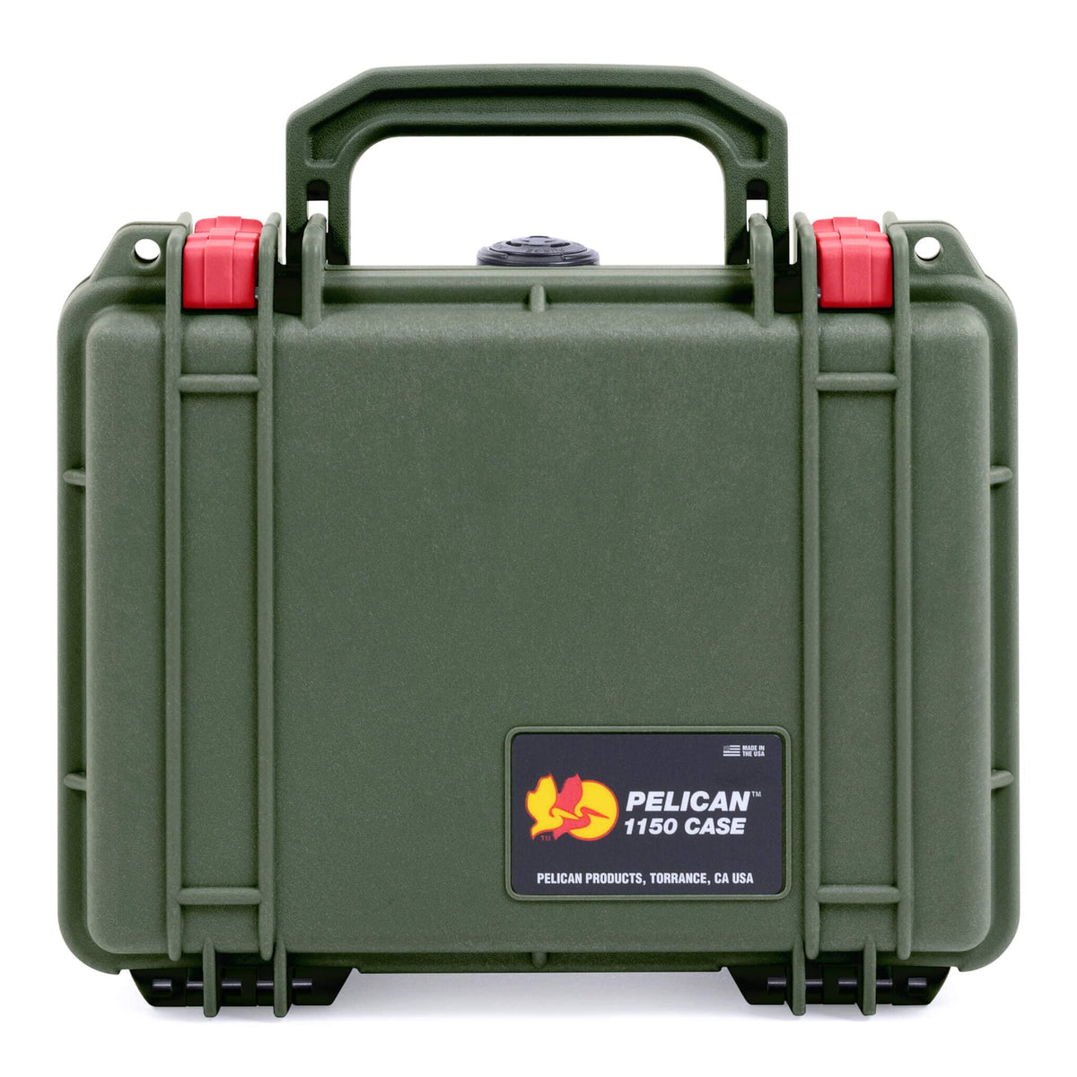 Pelican 1150 Case, OD Green with Red Latches ColorCase 