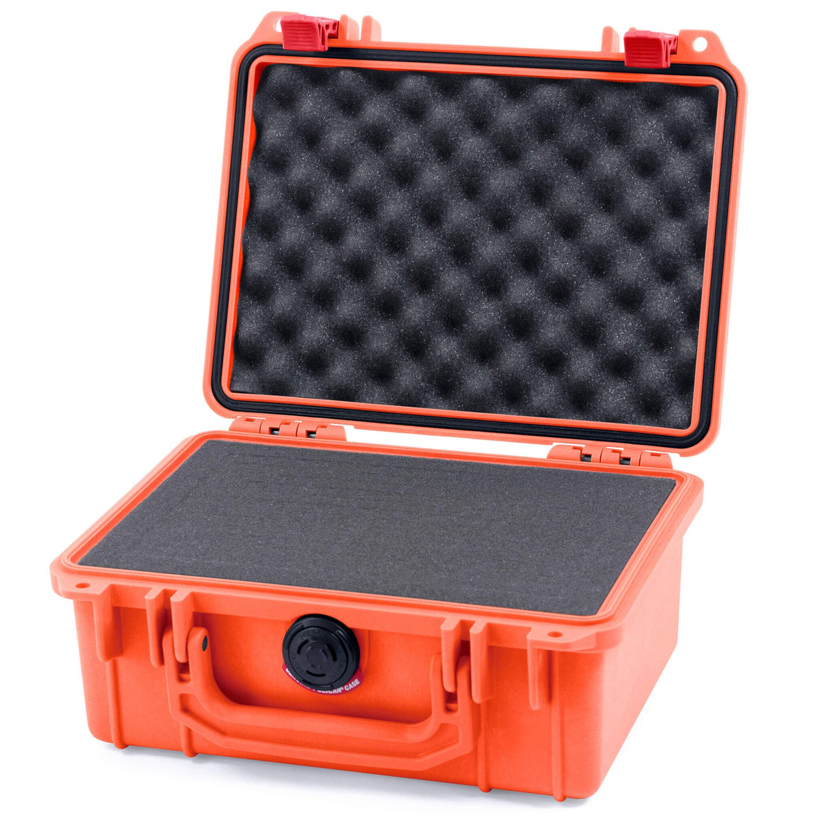 Pelican 1150 Case, Orange with Red Latches Pick &amp; Pluck Foam with Convolute Lid Foam ColorCase 011500-0001-150-320