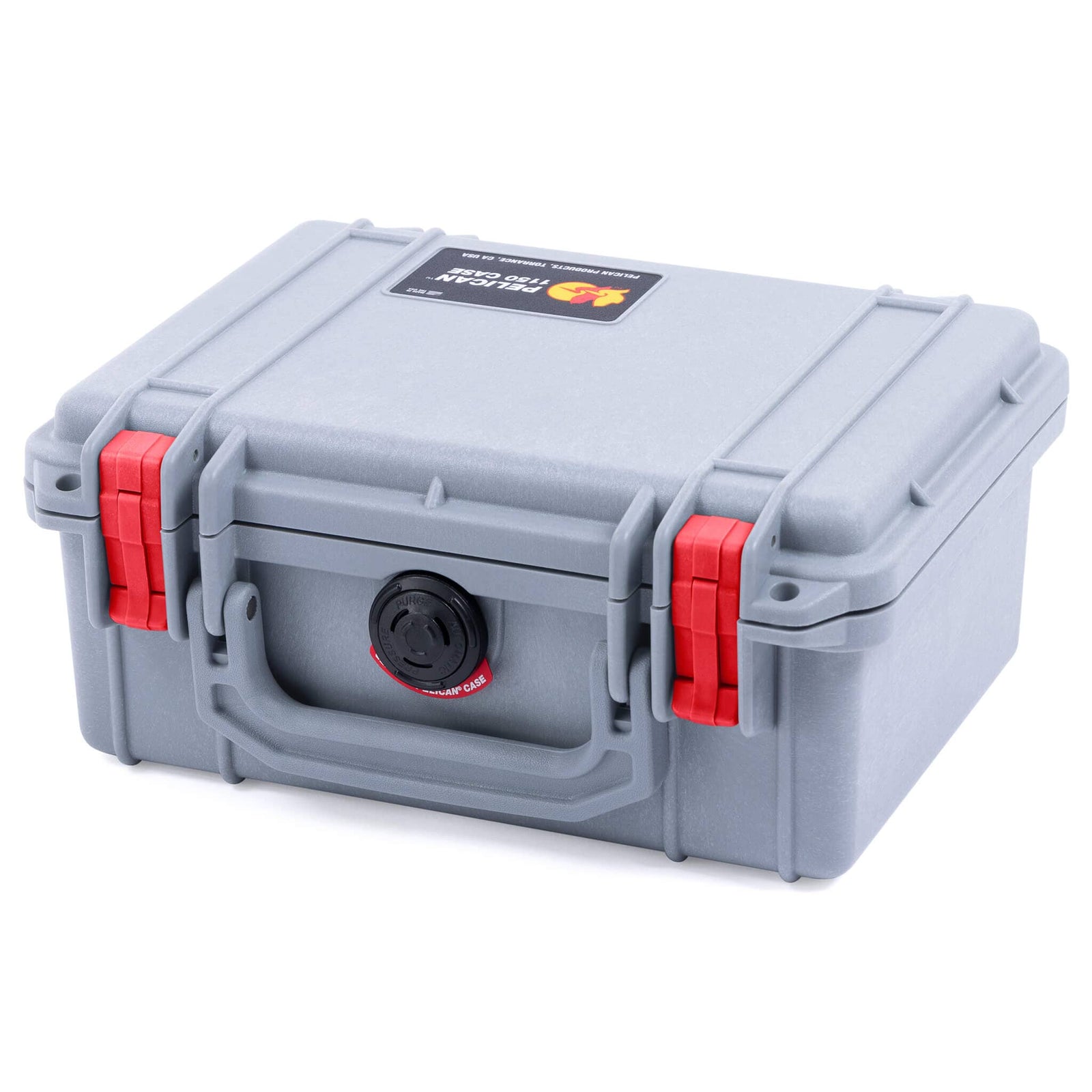 Pelican 1150 Case, Silver with Red Latches ColorCase 