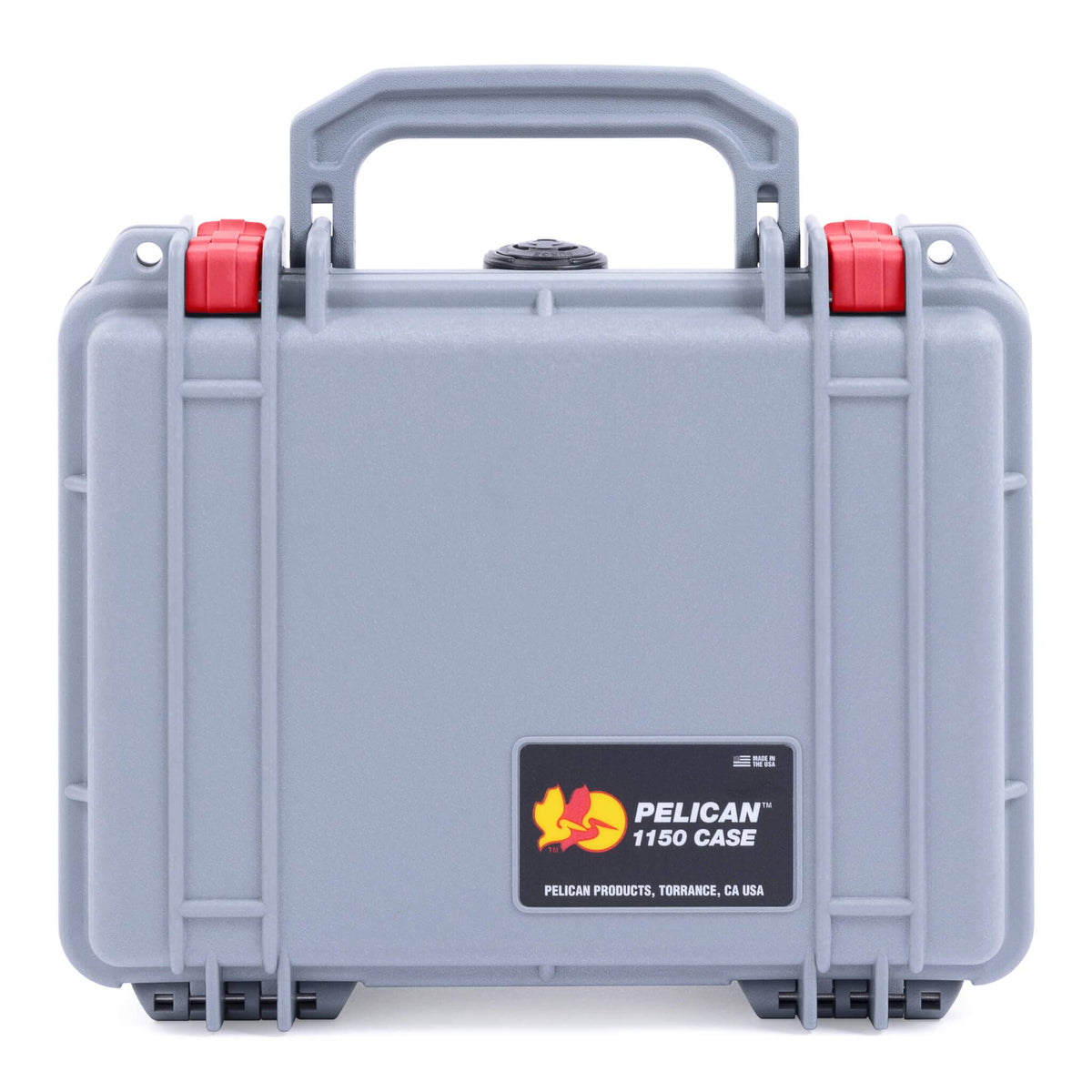 Pelican 1150 Case, Silver with Red Latches ColorCase 