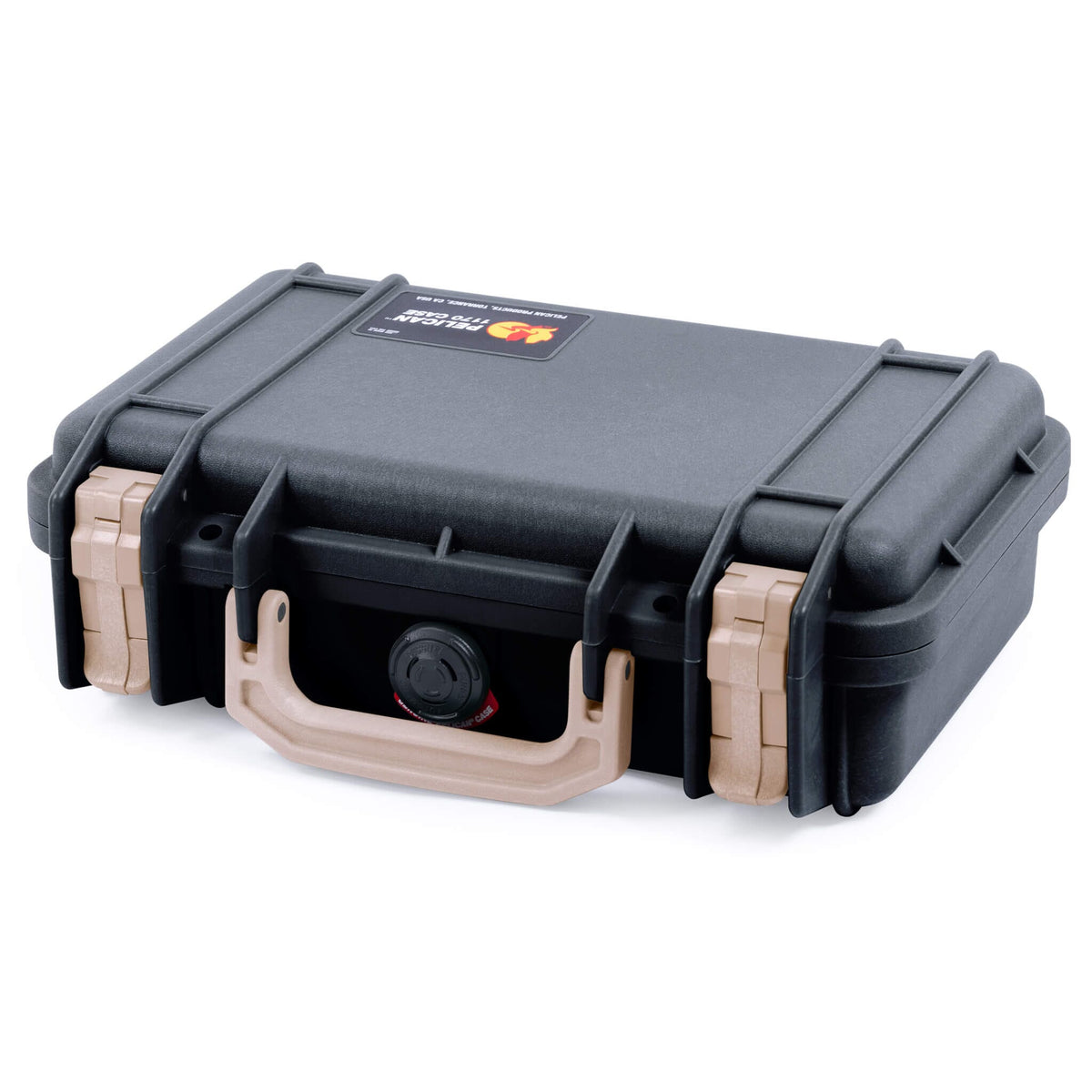 Pelican 1170 Case, Black with Desert Tan Handle &amp; Latches ColorCase 