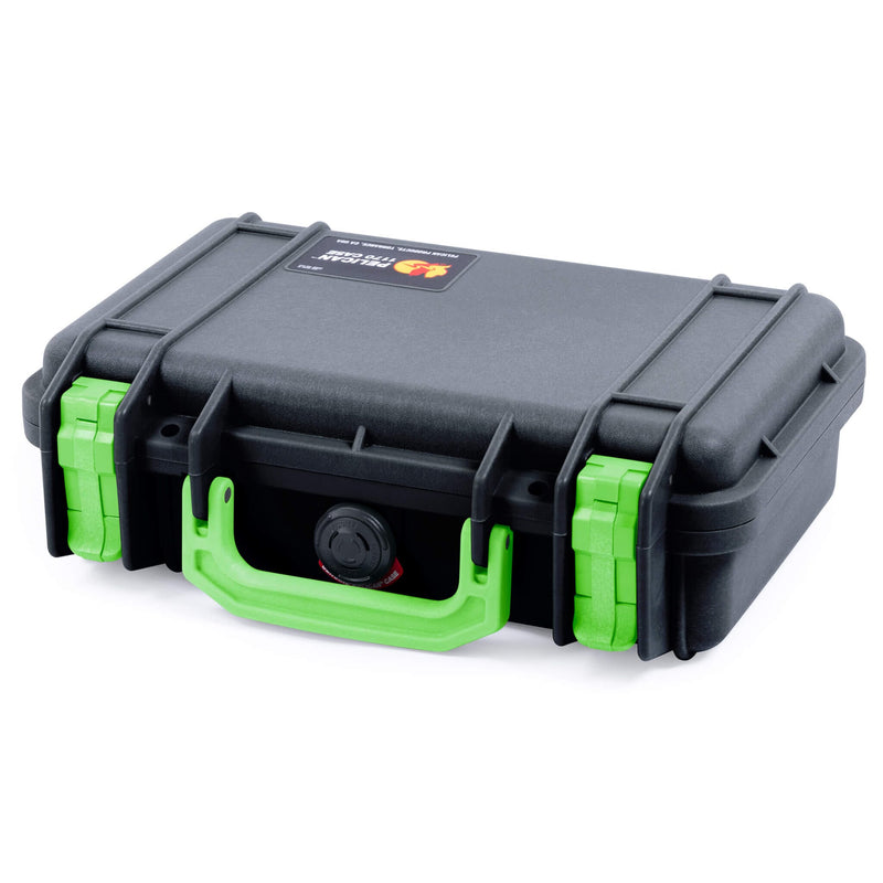 Pelican 1170 Case, Black with Lime Green Handle & Latches ColorCase 