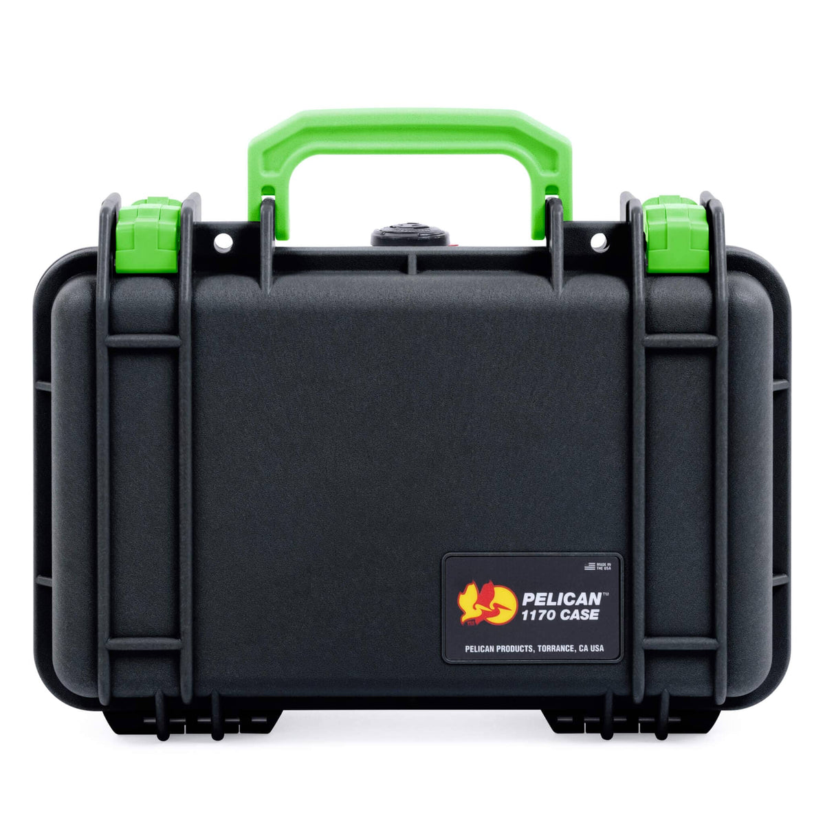Pelican 1170 Case, Black with Lime Green Handle &amp; Latches ColorCase 