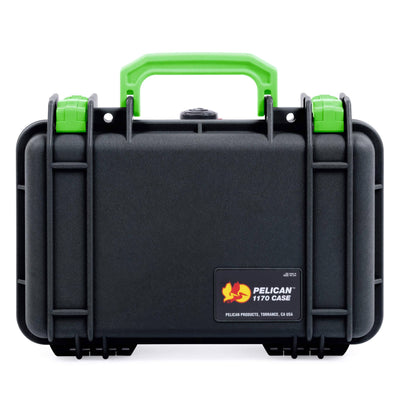 Pelican 1170 Case, Black with Lime Green Handle & Latches ColorCase