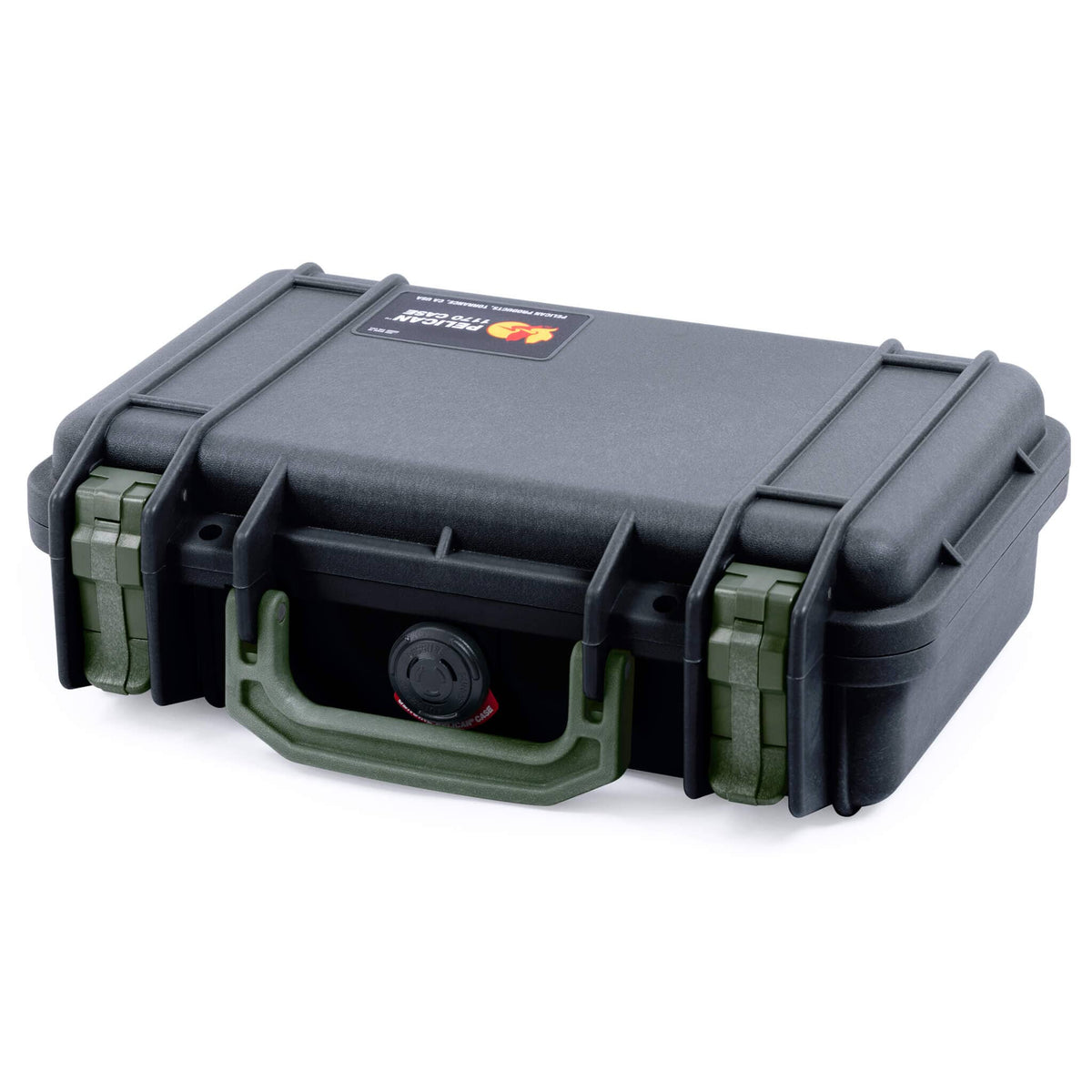 Pelican 1170 Case, Black with OD Green Handle &amp; Latches ColorCase 