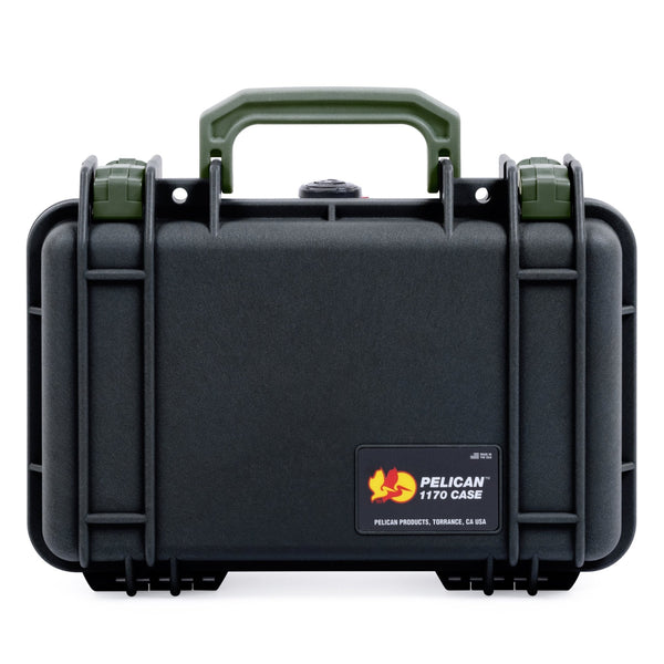 PELICAN 1170 CASE ブラック Pelican 1170 Case: Black with OD Green Handle & Latches - ColorCase