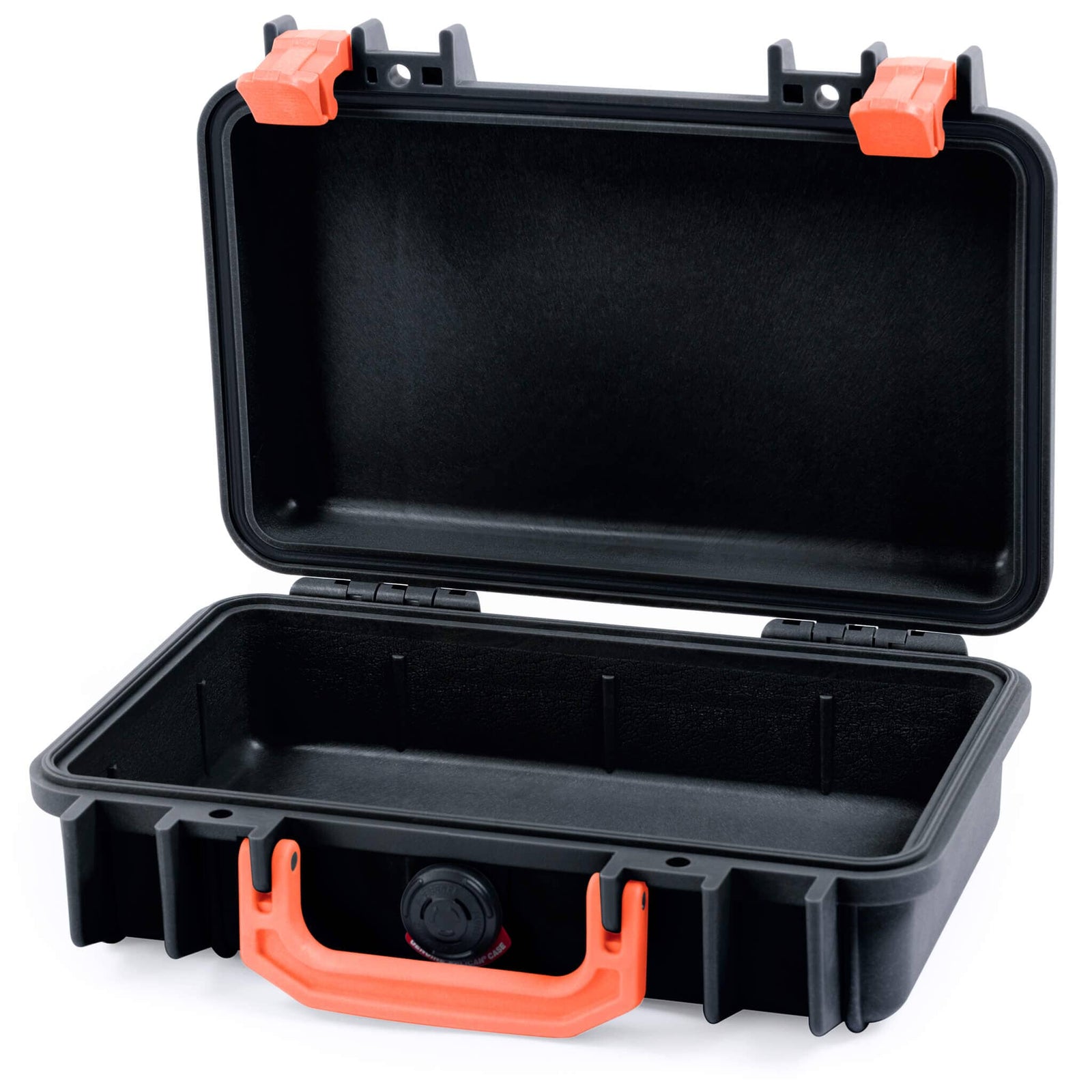 Pelican 1170 Case, Black with Orange Handle & Latches ColorCase 
