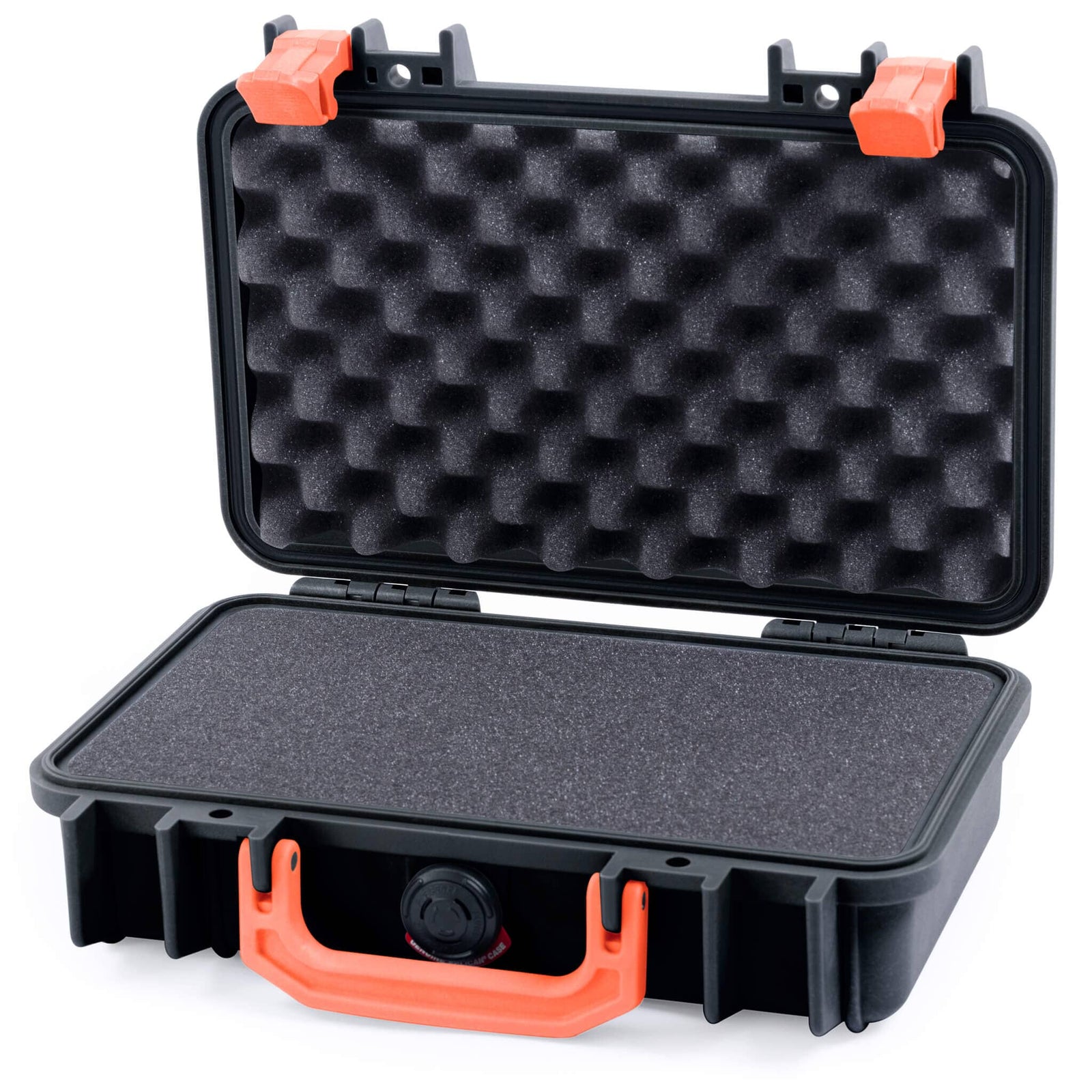 Pelican 1170 Case, Black with Orange Handle & Latches ColorCase 